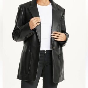 BNWT BCBG Notch Collar Vegan Leather Blazer Jacket/Coat